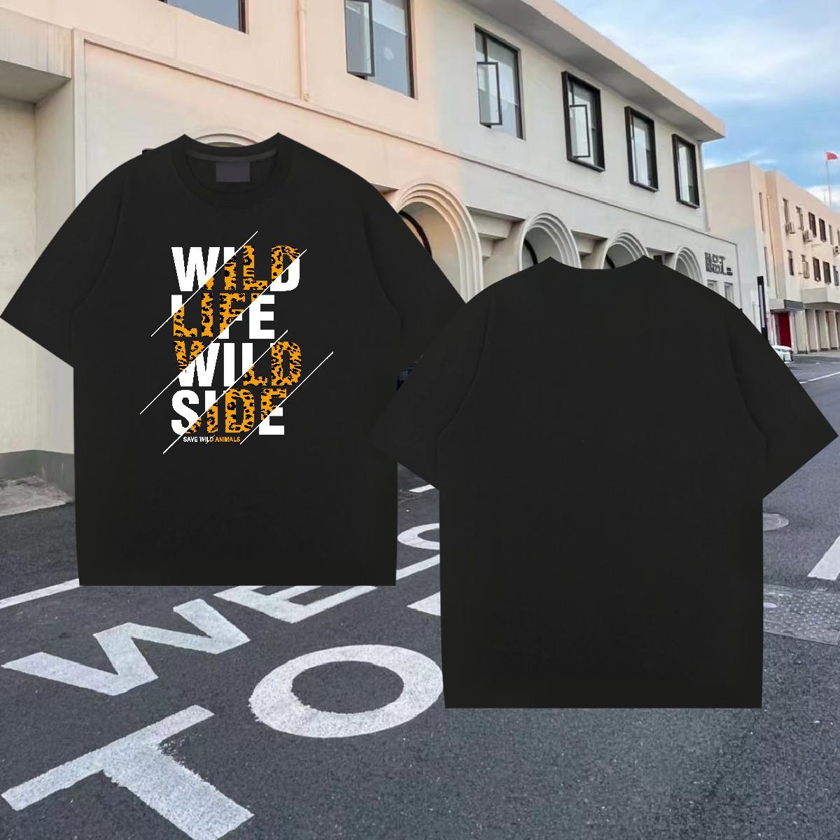 Loose Fit Men Clothes T-Shirt Daily Wear 230g Cotton Custom Big Size Crew Neck letter T Shirts Men 2024 Tshirts