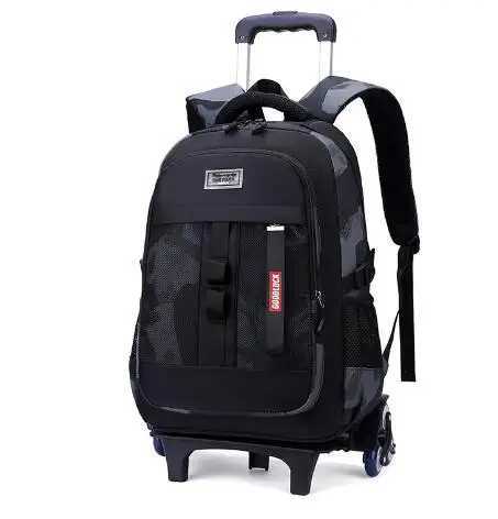 kids School Wheeled satchel School Trolley Bag on wheels For boys School Rolling Backpack bags with cart school bag teenagers Y240820