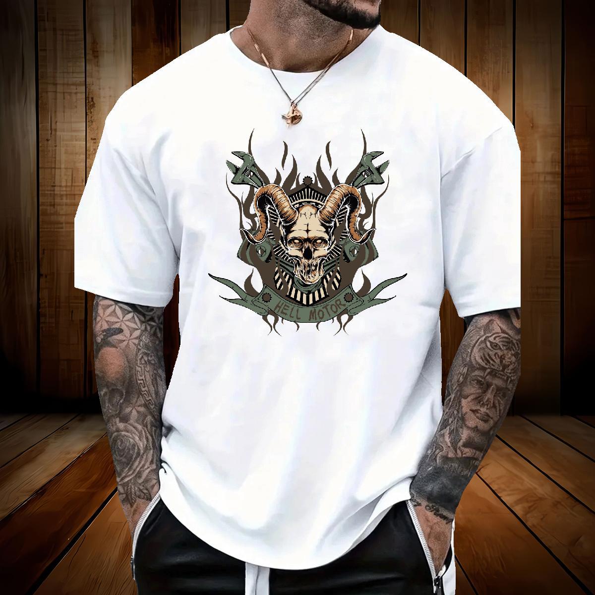 Factory Direct Tshirt for Man Woman shape Summer Casual 230g Pure Cotton Polos Crew Neck Comfortable T shirt Skull