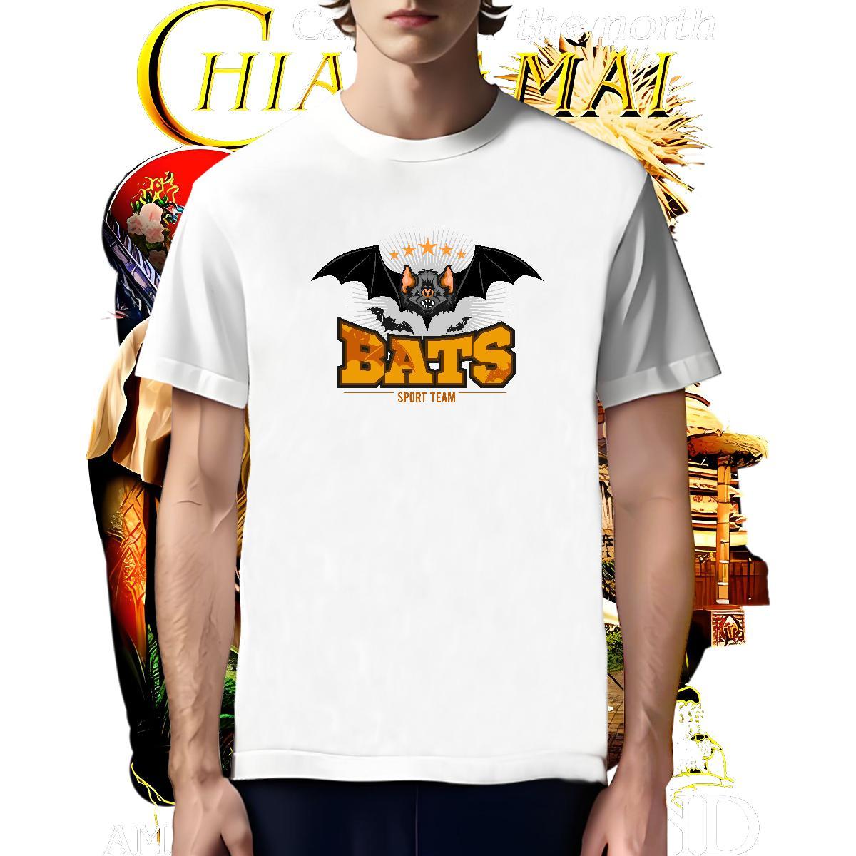 Classic Men T Shirts bat Short Sleeve Soft Hip Hop Street Floral Print 230g Cotton Men Clothes T-Shirt New Tops