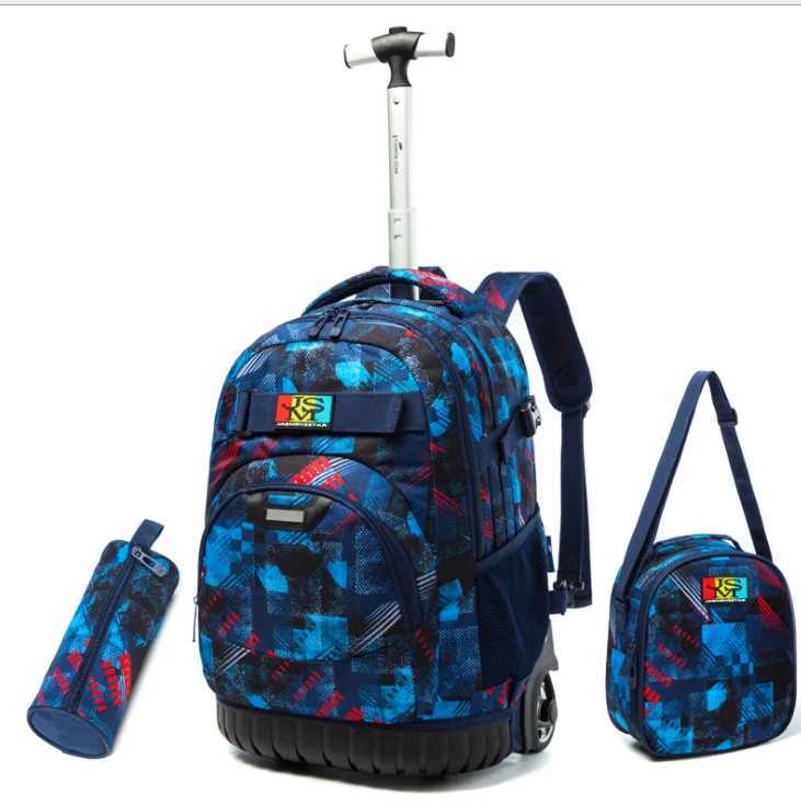 Children School Rolling backpack bags Wheeled backpack for Boy kids Travel Backpack Wheels Rolling backpacks Trolley bags school Y240820