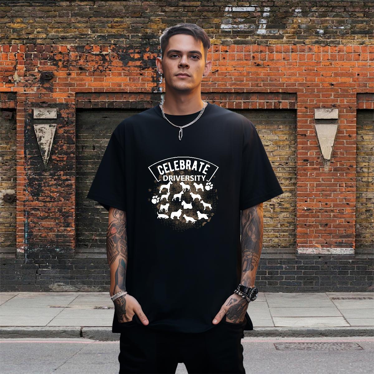 High Quality Tshirt for Man Woman Summer Casual 230g 100% Cotton Anime Print Breathable Crew Neck Celebrate driversity Men T Shirts Fashion Casual Tee