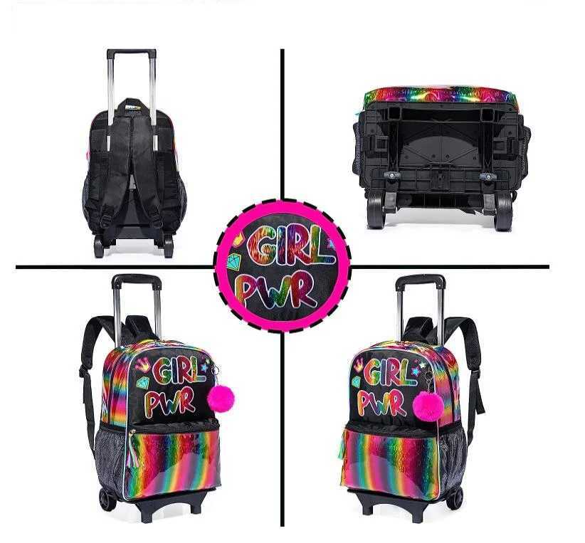School Trolley Bag Set for girls School Rolling Backpack Bag 2 Wheels School Wheeled Backpack Kids Rolling Backpack Trolley Bags Y240820