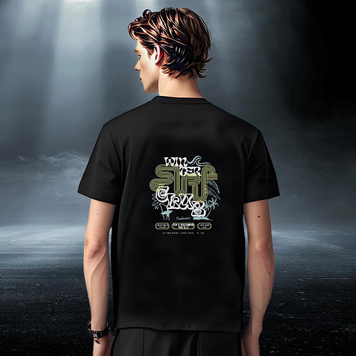 Unisex Men Tshirts Spring Summer 230g Cotton Oversized 4XL Breathable Crew Neck beach Mens T Shirts Brand Clothes