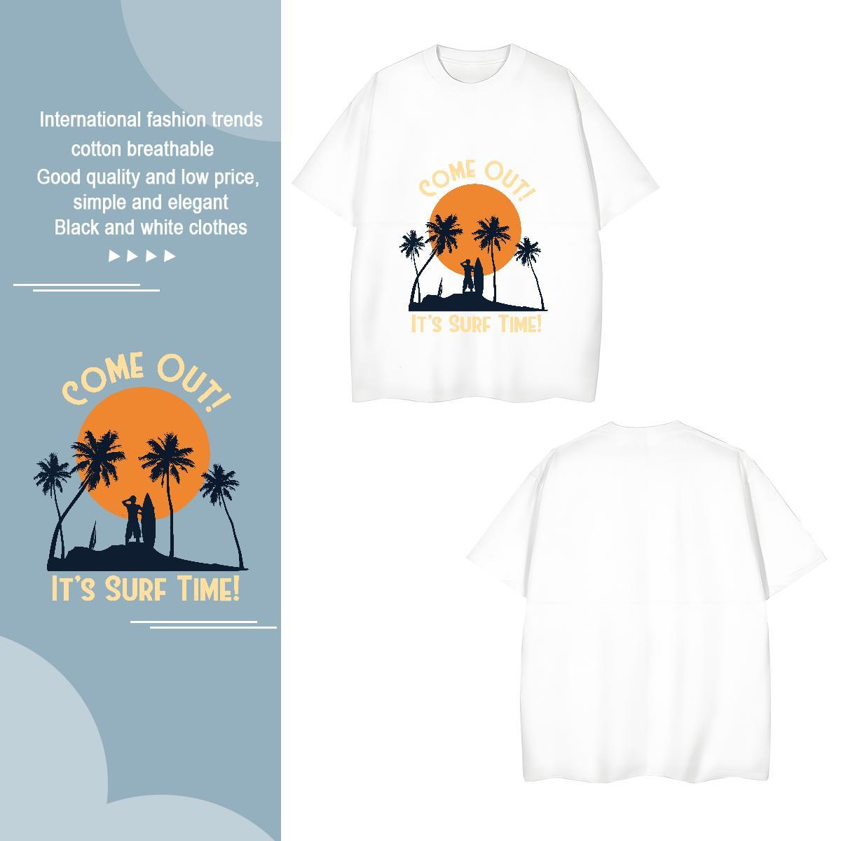High Quality sun 230g 100% Cotton Men Clothes T-Shirt Daily Outfit Breathable T shirt Fashion Custom Anime Tops