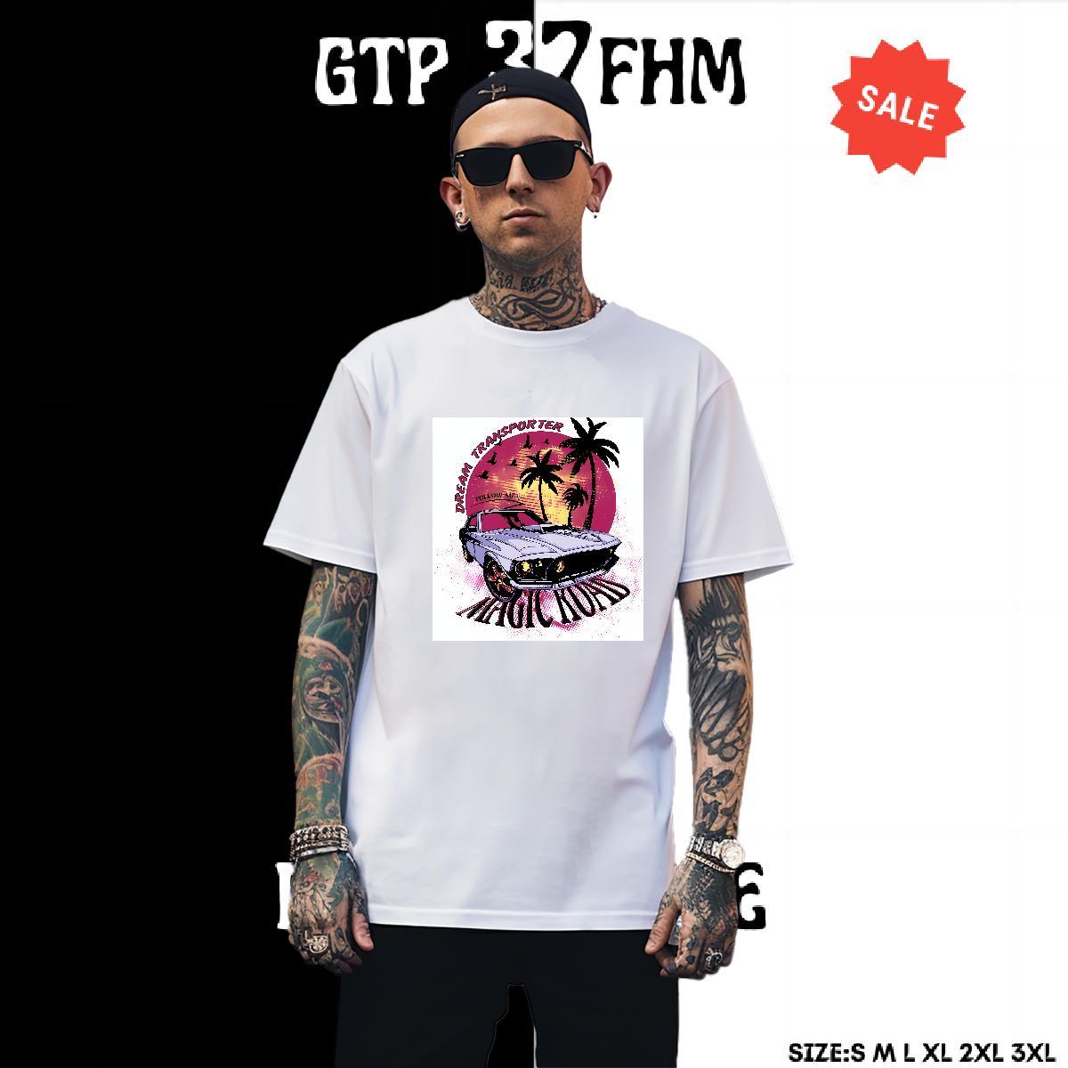 Unisex Men Clothes T-Shirt Sport 100% Cotton 230g Asian Size Round Neck Short Sleeve car Mens T Shirts New Designer Wear