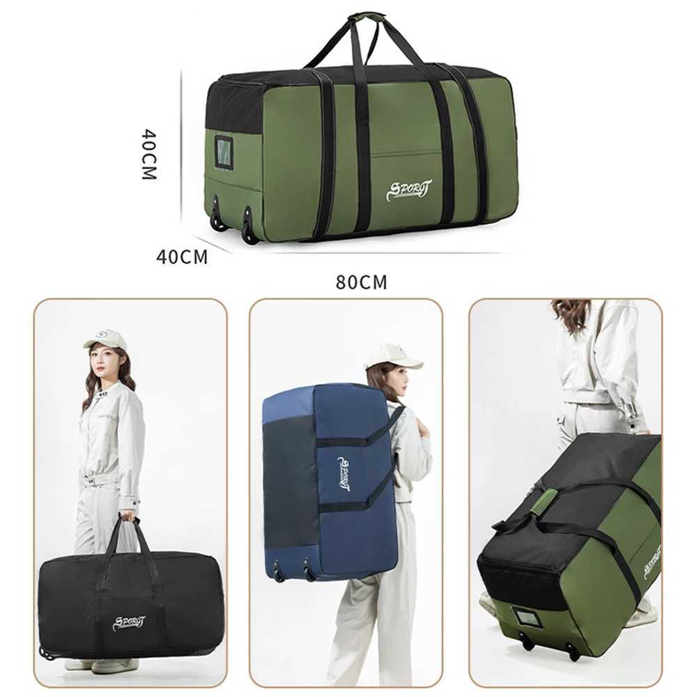 Travel Large Capacity Oxford Cloth Waterproof Wear-resistant Wheel tote/Pulley bag/Backpack CL240820