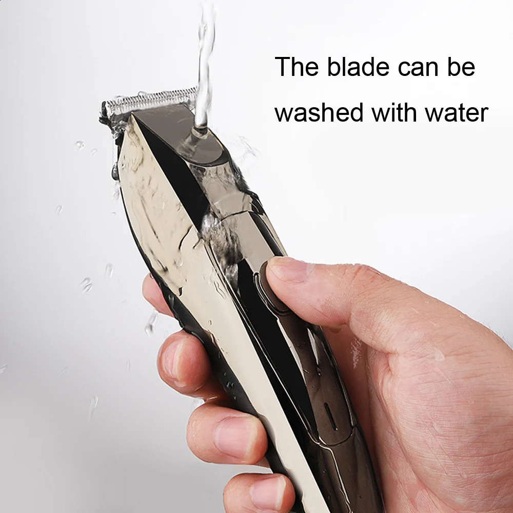 Professional USB Rechargeable Hair Trimmer For Men Barber Washable T-Blade Clipper Baldhead Razor 240808 C260312