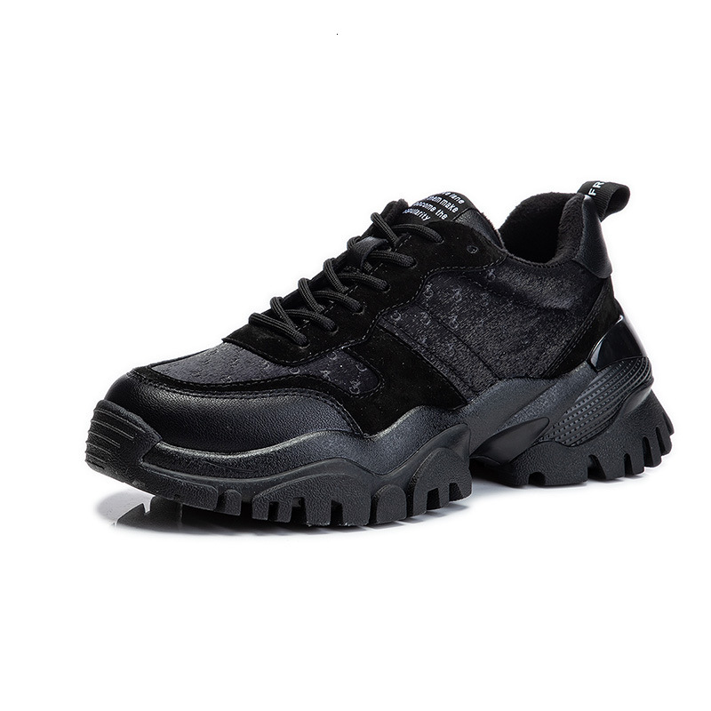 Ddmysports Absorbing Film Sole Dad For Women In Winter New Thick Soled Plush Leather S Shoes Elevated Sports Running OUTDOOR