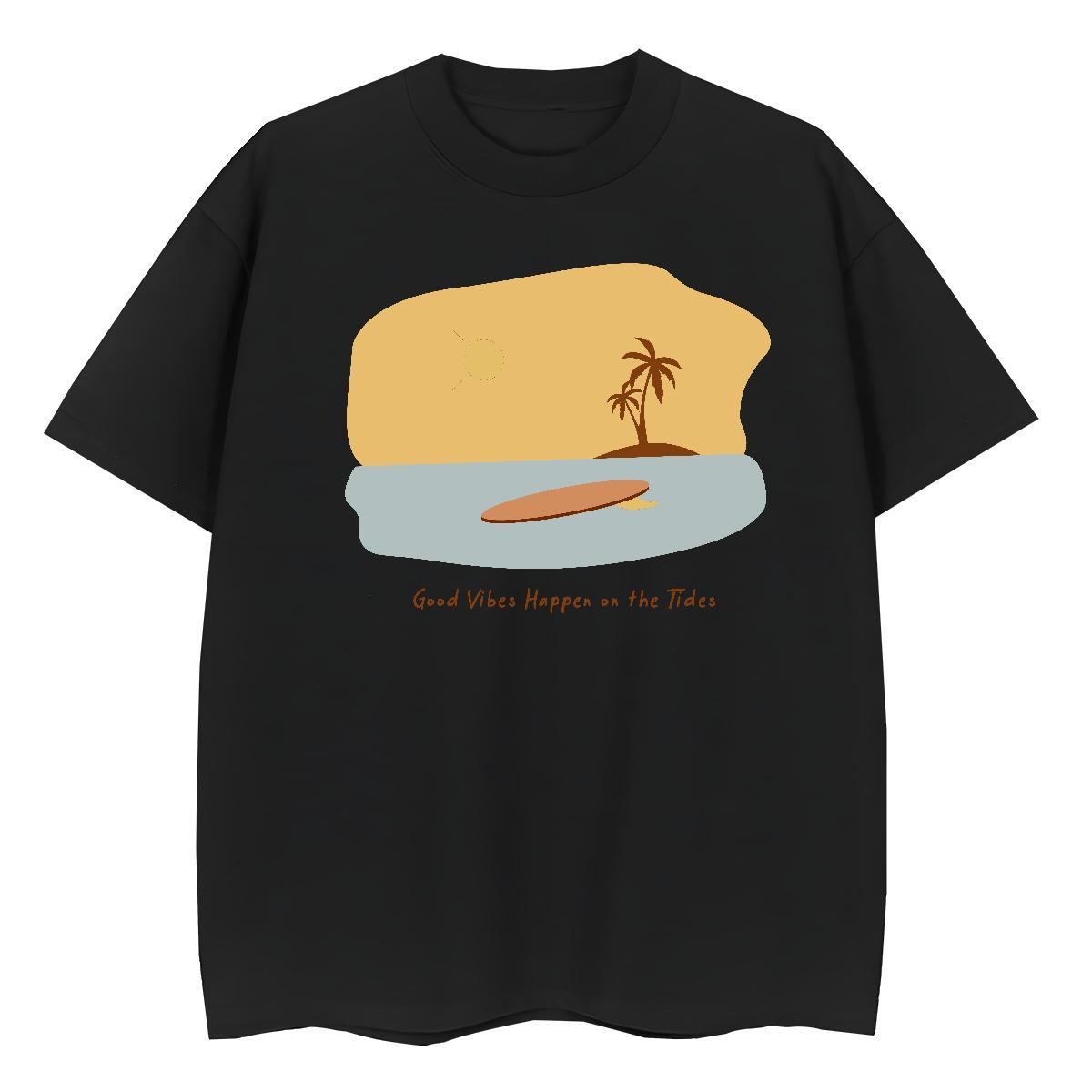 New Arrival Womens Tshirts Beach Breathable Crew Neck Clothings Designer Nice 230g Cotton wave DIY Anime T-Shirts
