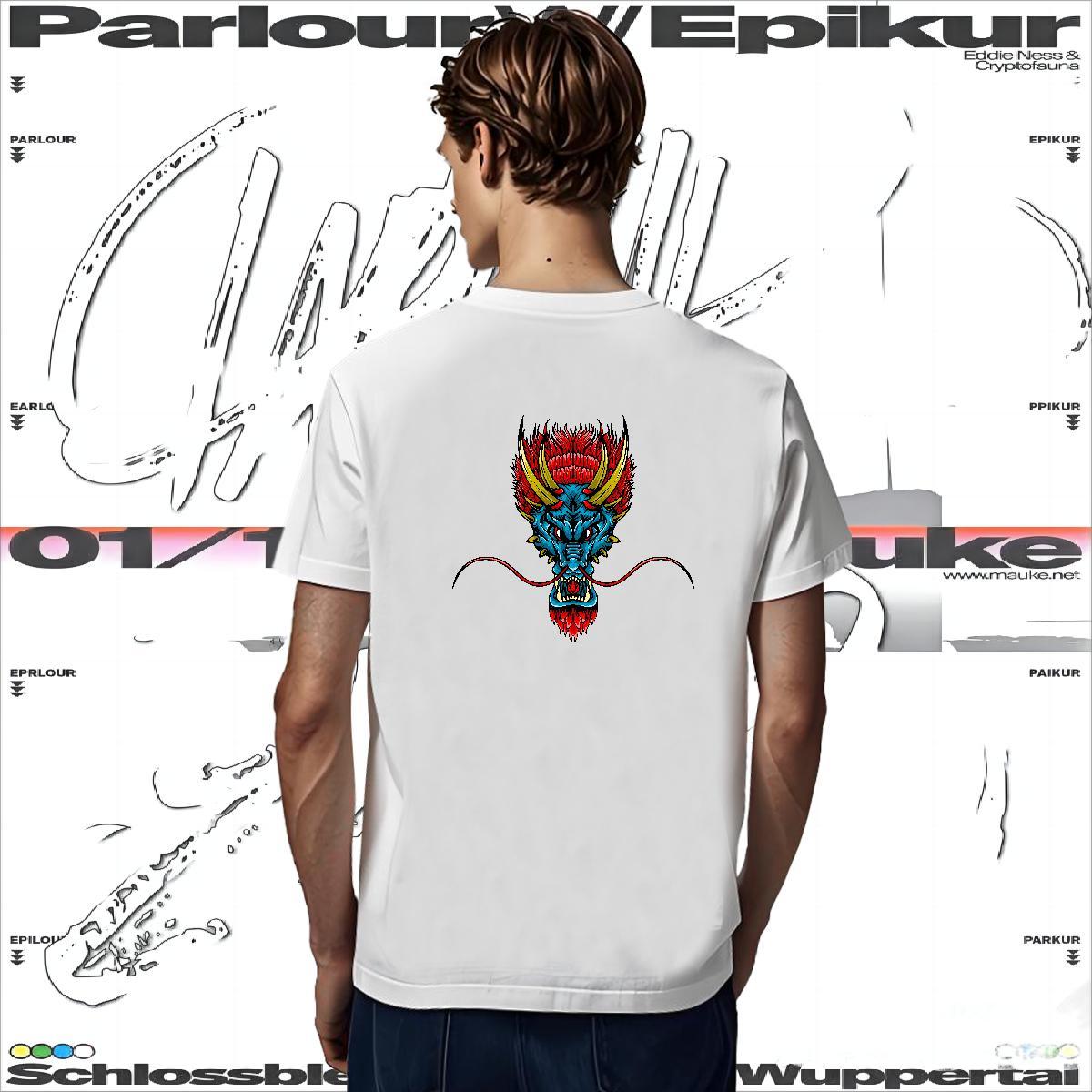 Unisex dragon head Mens T Shirts Beach Men Tshirts 230g Pure Cotton Custom Short Sleeve Soft Custom Cartoon Tees