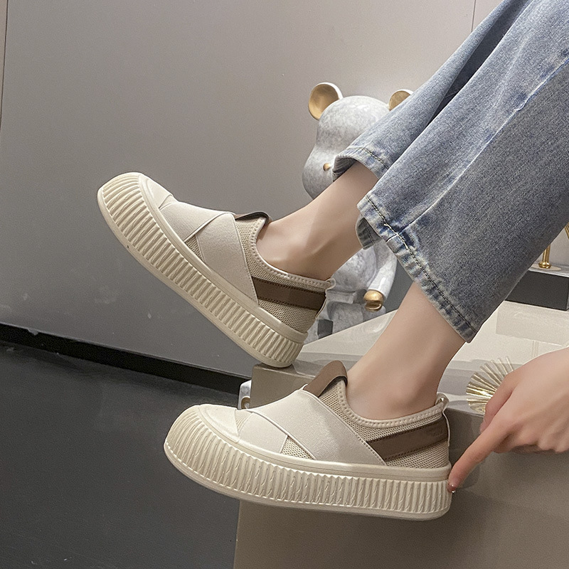 Ddmysports Summer New Instagram Breathable Little White Female Trendy Students Thick Sole Matsuke Casual Board Shoes Street Shoot OUTDOOR