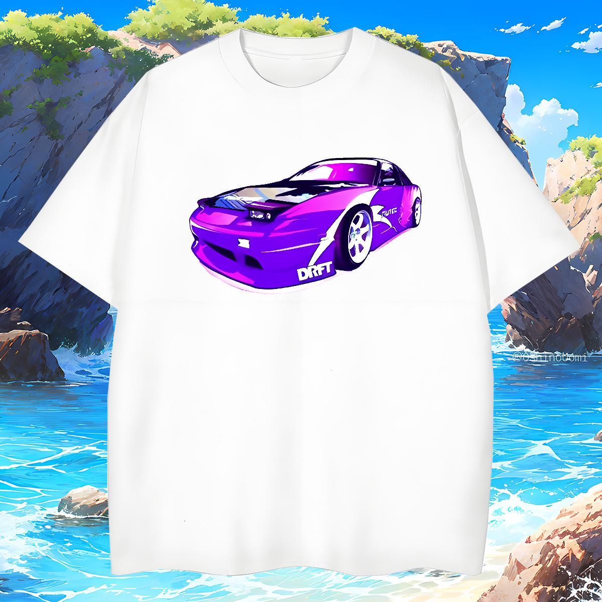 Loose car 100% Cotton 230g Mens Tshirts Hip Hop Short Sleeve Soft T Shirts Men Fashion Design Asian Size Tees