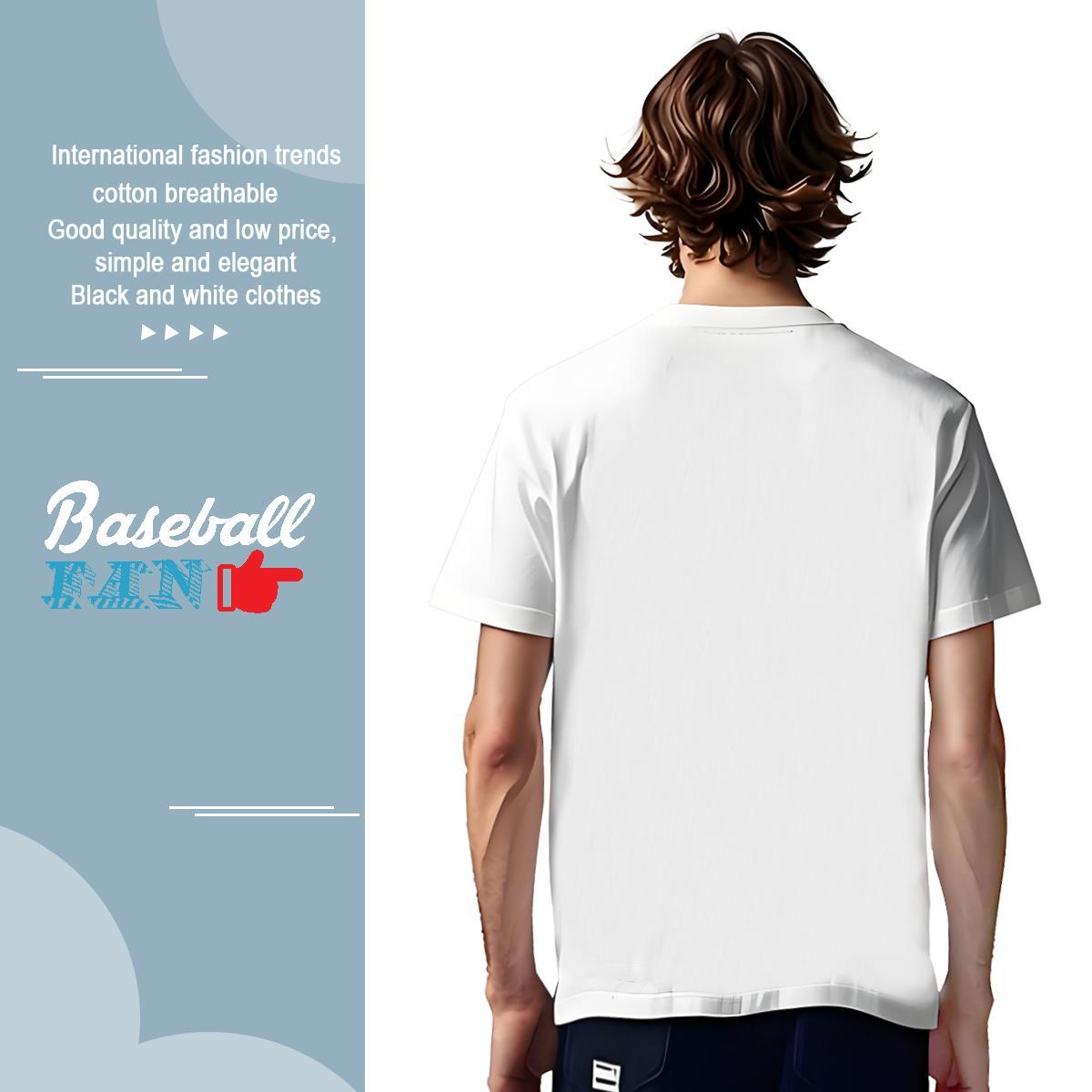 Cool baseball 100% Cotton 230g Tshirt for Man Woman Sport Crew Neck Breathable T shirt Designer Fashion Skull Tops Shirt