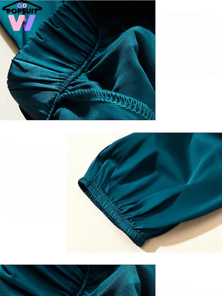 in High Waist Ice Acetate Wide Leg for Women Summer Loose Silk Satin Knickerbockers Pants Ankle Length Trousers 240820