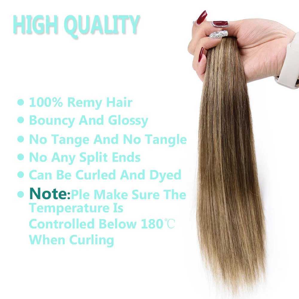 Ponytail human hair natural human hair extension real human hair female fake tail smooth human natural ponytail W240817