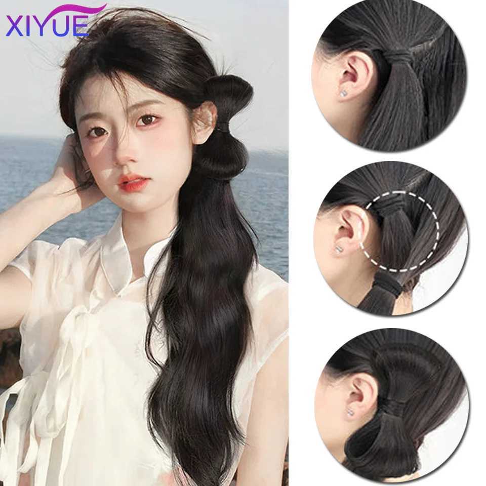 Xiyue wigbunnew chinese style ponytail style wig bagancient costume wigcheongsamhair bunheaddresswigancient W240817