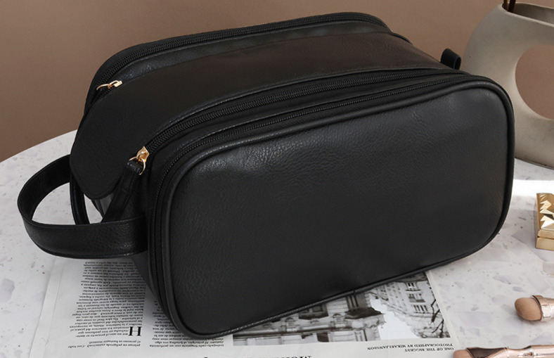 Swissmilitary High aesthetic double zipper with large capacity, portable for business trips, high-end makeup brushes, toiletries, storage bag #20