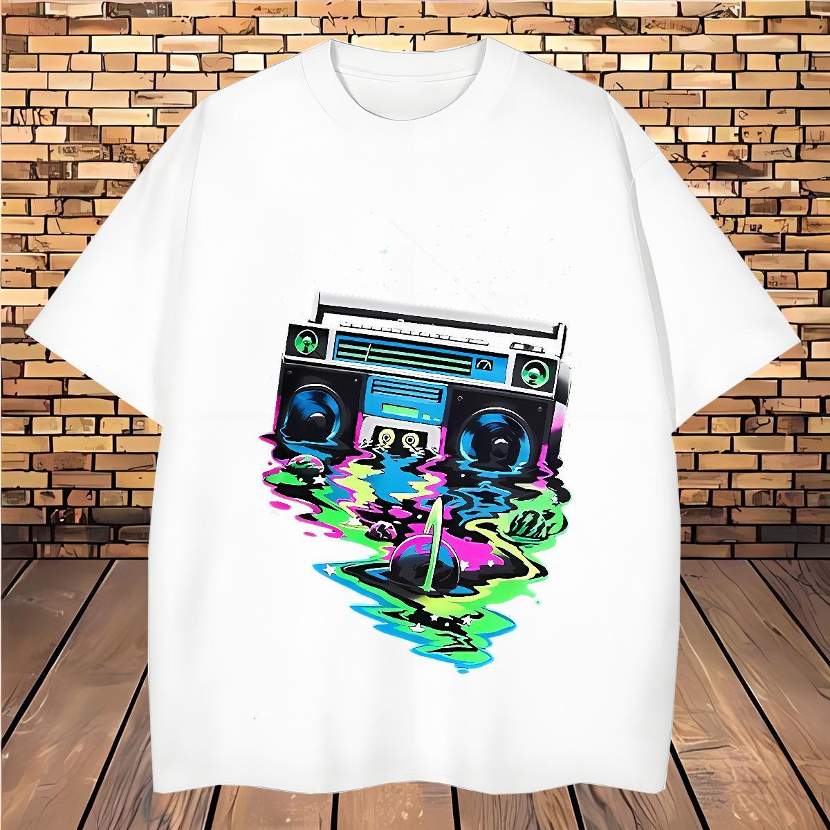 Wholesale radio 100% Cotton 230g Men Clothes T-Shirt Sports Casual Breathable Short Sleeve Man T Shirts Designer Fashion DIY Tees Shirts