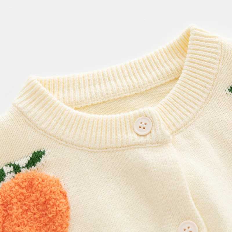 Baby Sweater Cardigan Girls Boy Cotton Fruit Stereoscope Pattern Child Knit Coat Clothes O-neck Long Sleeve Spring Fall TopXJ240819