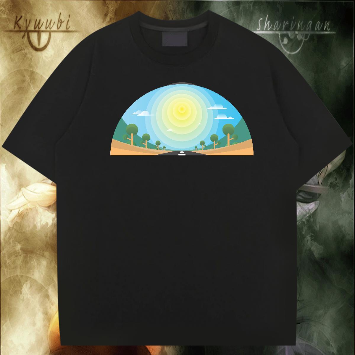 Brand Men Tees Street Wear 100% Cotton 230g Cartoon Print Round Neck Short Sleeve sky Mens T Shirts New Designer Tee Shirt