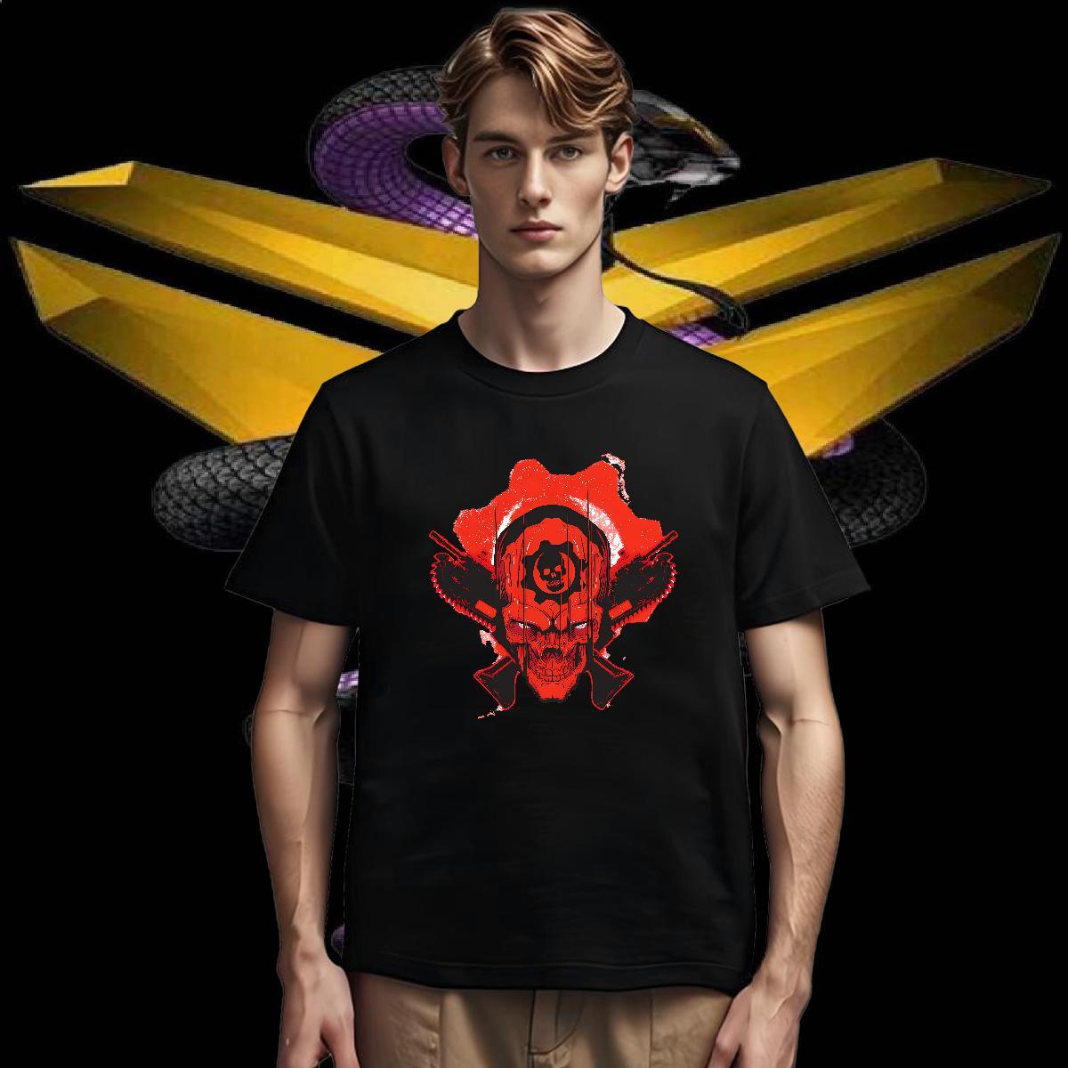 T Shirts Men 100% Cotton 230g scary Daily Wear Pure Cotton Floral Print Tshirts Wholesale Loose Fit Tee Shirt