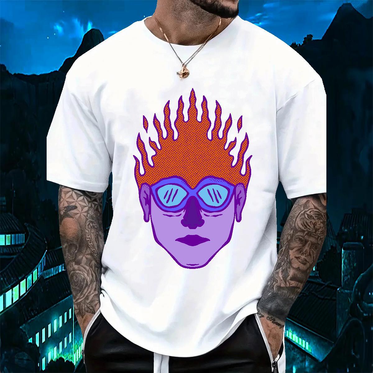Brand ET 230g 100% Cotton Men Tees Casual Pure Cotton T shirt New Arrival Cartoon Print Clothes