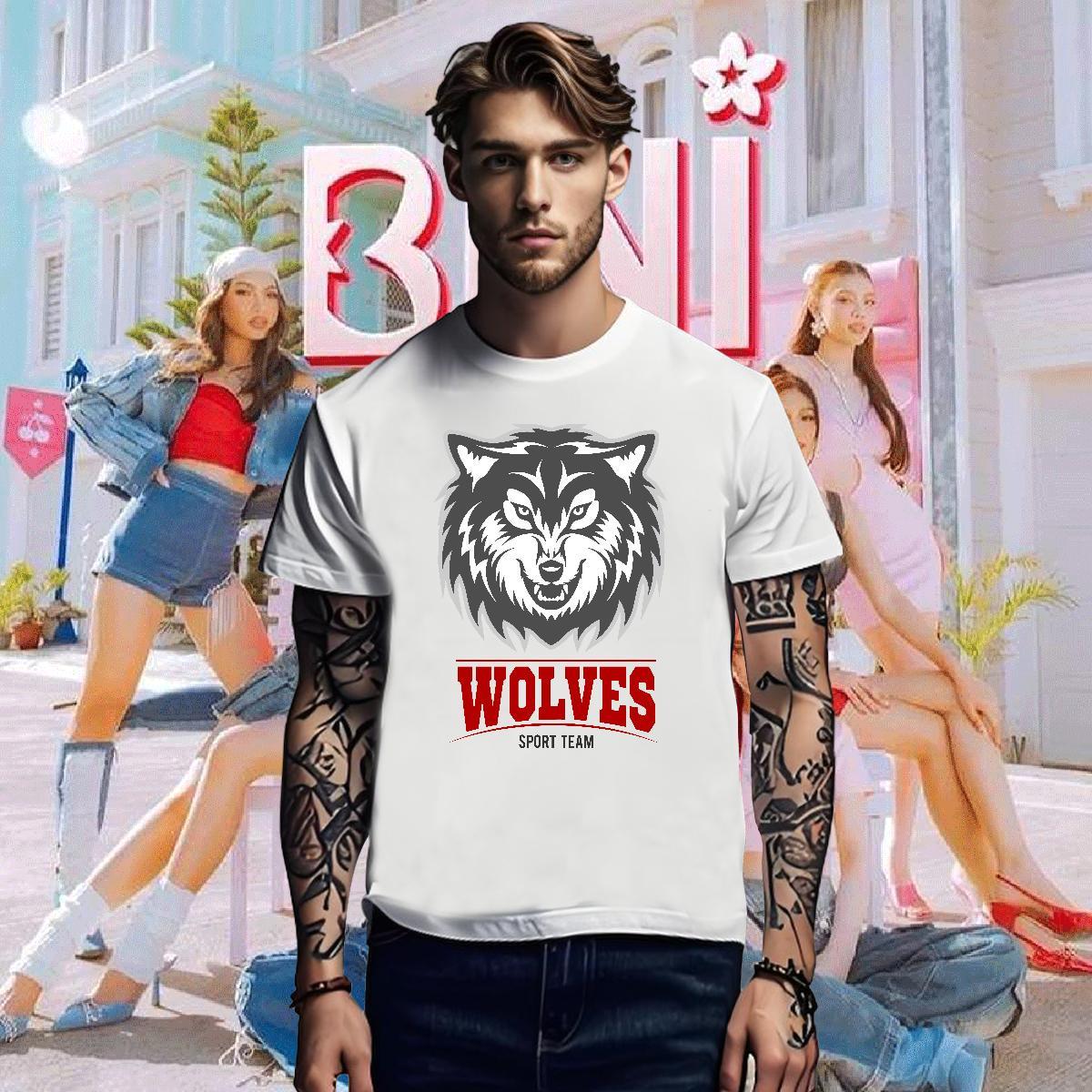 T Shirts Men 100% Cotton 230g wolf Street O Neck Short Sleeves Asian Size Tshirts 2024 Designer Popular Tee Shirt