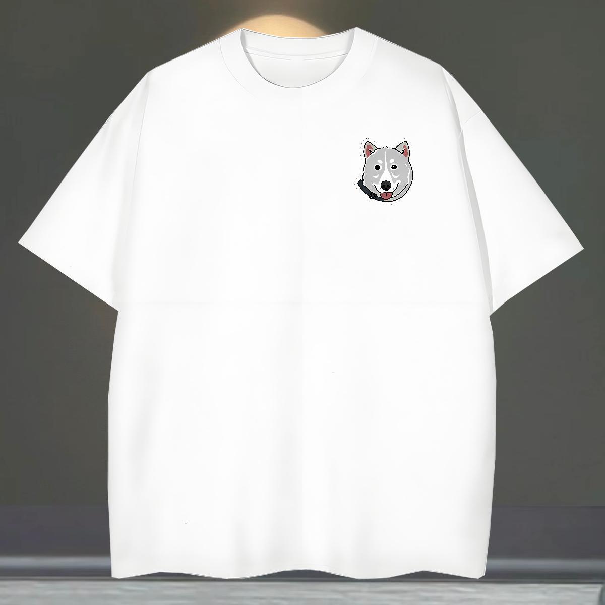 Brand Mens Tshirts Home Outdoor 230g Cotton Cartoon Printing L-4XL Breathable Crew Neck dog T Shirts Men Factory Direct Tees Shirts