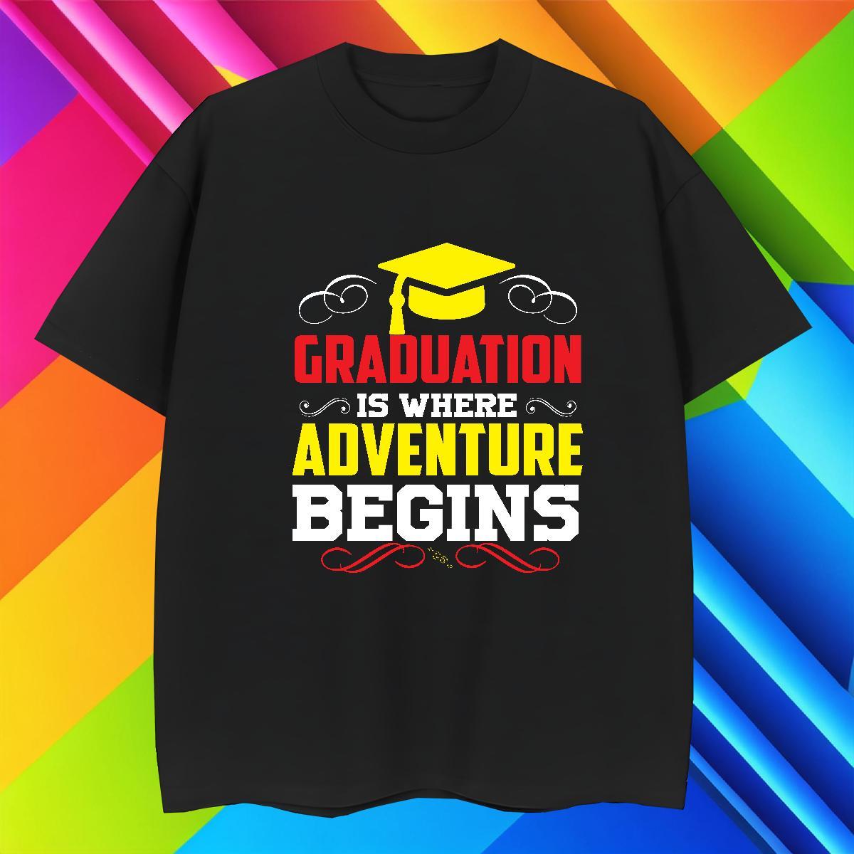 TOP Quality Graduation T-Shirts Anime Printing Street Tshirts 230g Cotton Stylist Breathable Crew Neck Oversized Polos