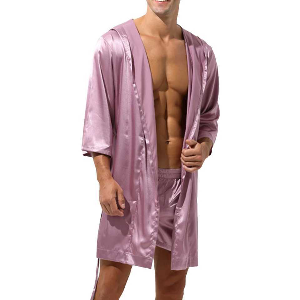 Mens pajamas hoodies loose satin pajamas cardigans pajamas pajamasW240719