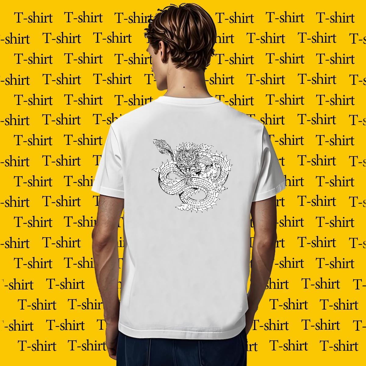 Men T Shirts 100% Cotton 230g dragon Street Wear Short Sleeve O-Neck DIY Couples T Shirts Designer Fashion Wholesale Tees