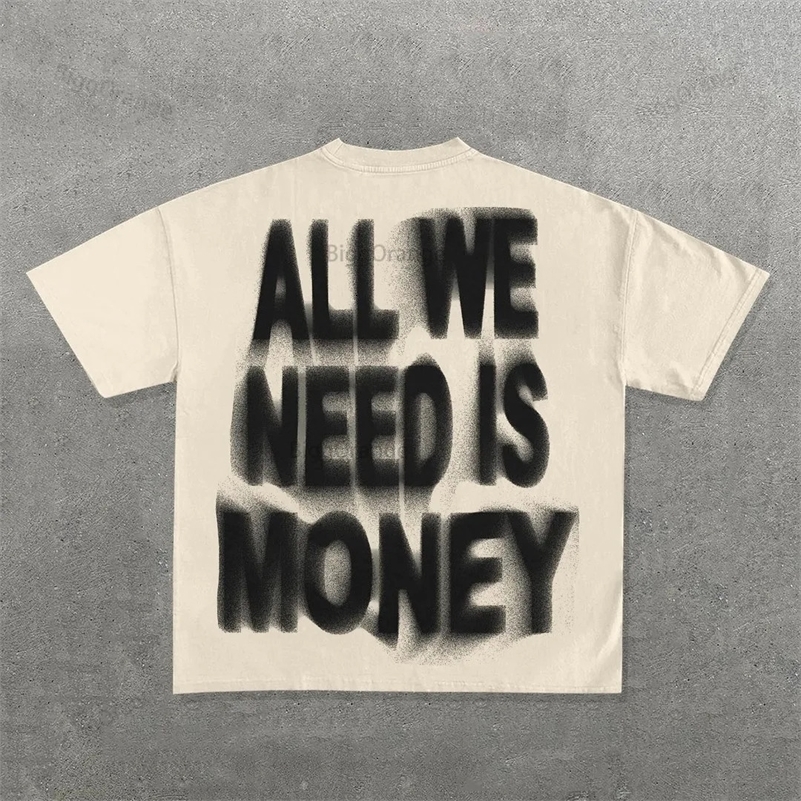 Streetwear Y2k T Shirt Mens Harajuku Hip Hop Graphic Print Oversized Cotton Round Neck TShirt Gothic Short Sleeve Tops Ins i240819