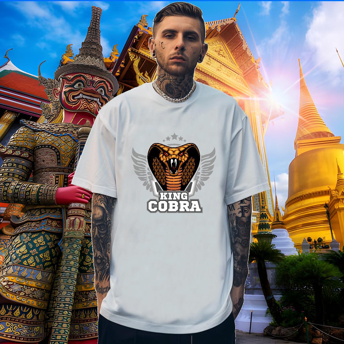 Brand Man T Shirts cobra Short Sleeve O-Neck Home Outdoor Cartoon Printing L-4XL 230g Pure Cotton Men Tees Fashion Clothes