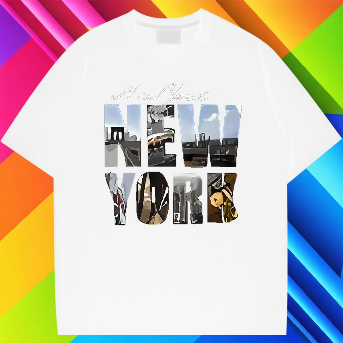 Unisex Tshirts Daily Outfit 230g 100% Cotton Cartoon Printing L-4XL Breathable Crew Neck New York Men T Shirts Classic Casual Polos