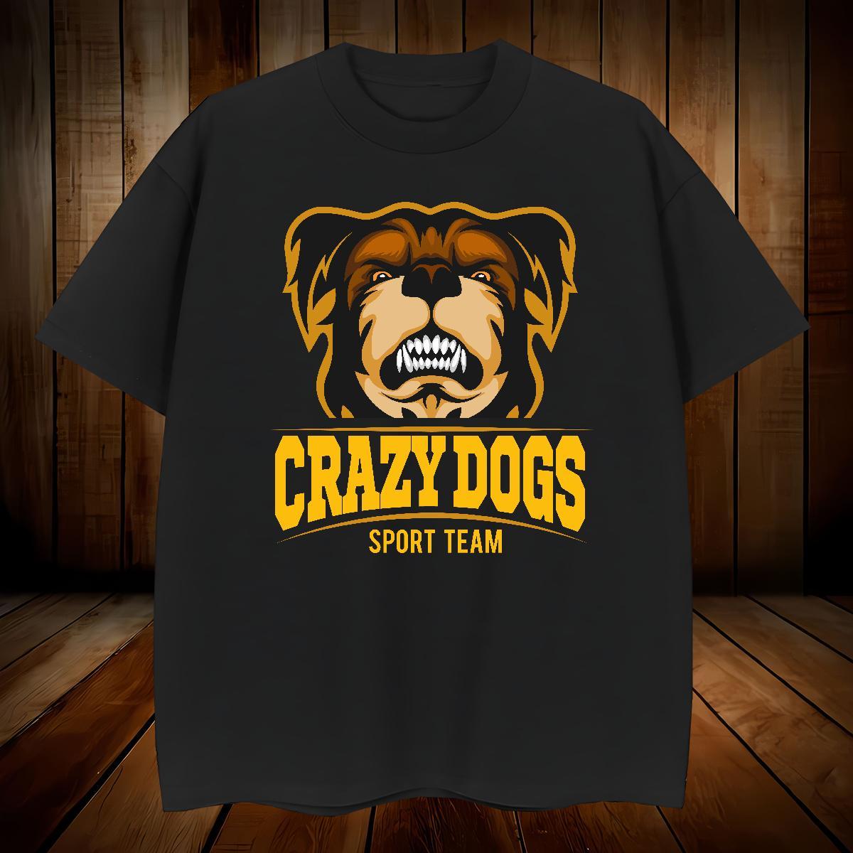 Fashion Design Couples T Shirts crazy dog Sports Casual 230g Cotton Polos Breathable Short Sleeve Loose Fit Mens T Shirts Custom Printed
