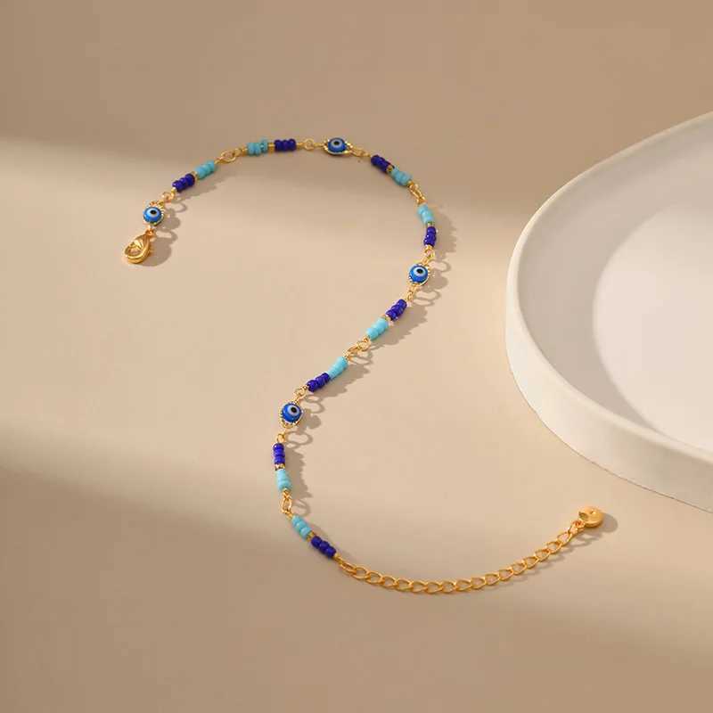 Copper plated 18K gold European and American colored eye accessories Anklet womens fashion jewelry trend Versatile W240815