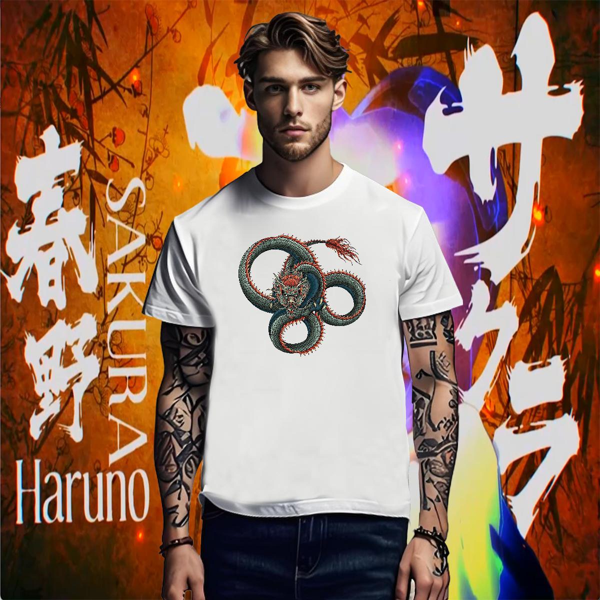 Men T Shirts 230g Cotton dragon Street Casual Short Sleeve Soft Black White Men Tops Tees Designer Classic Clothings
