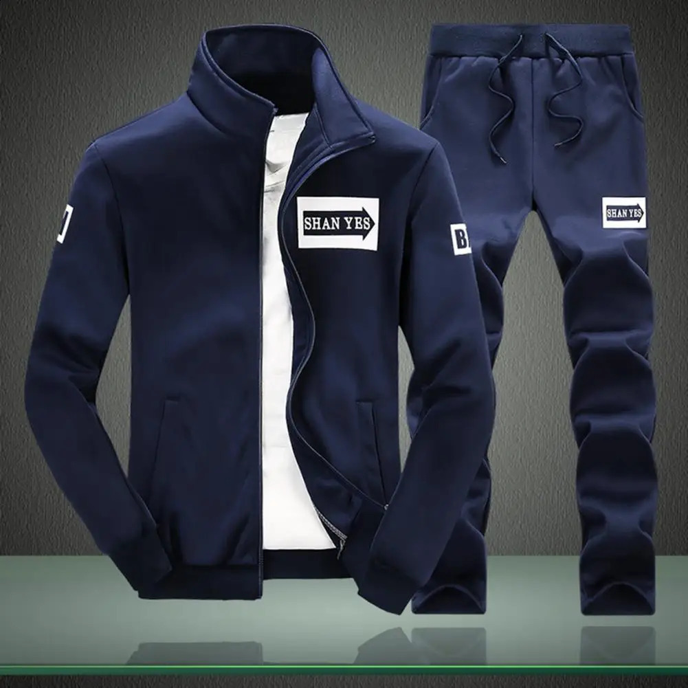 Autumn Men Set Quality Fleece Sweatshirt Pants Sporting Sweat Suits Mens Survetement Sportswear Male Tracksuit 240819