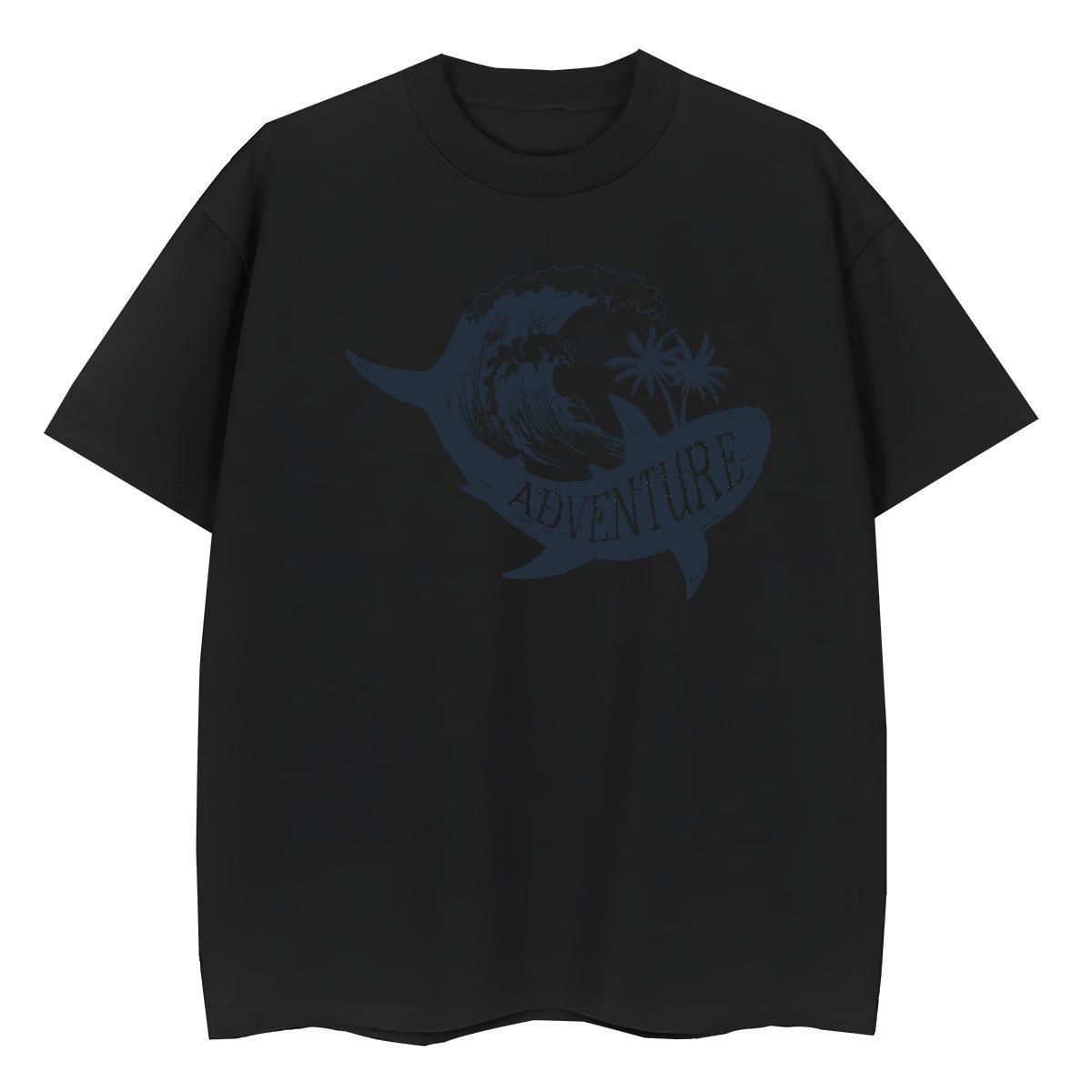 DIY Couples T Shirts Casual Sport Short Sleeve O-Neck Tees Shirts Soft 230g Cotton sea wave Customized Print Woman T Shirts