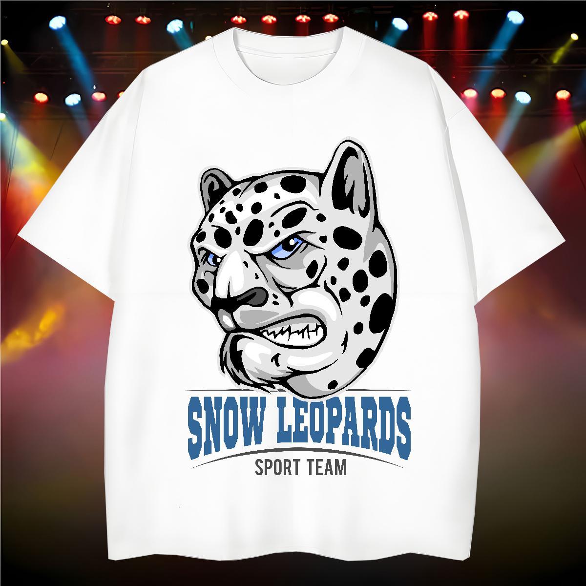 Classic Casual Tshirts leopard Street Casual 100% Cotton 230g Tops Shirt O Neck Short Sleeves TOP Quality T Shirts Men Plus Size Custom