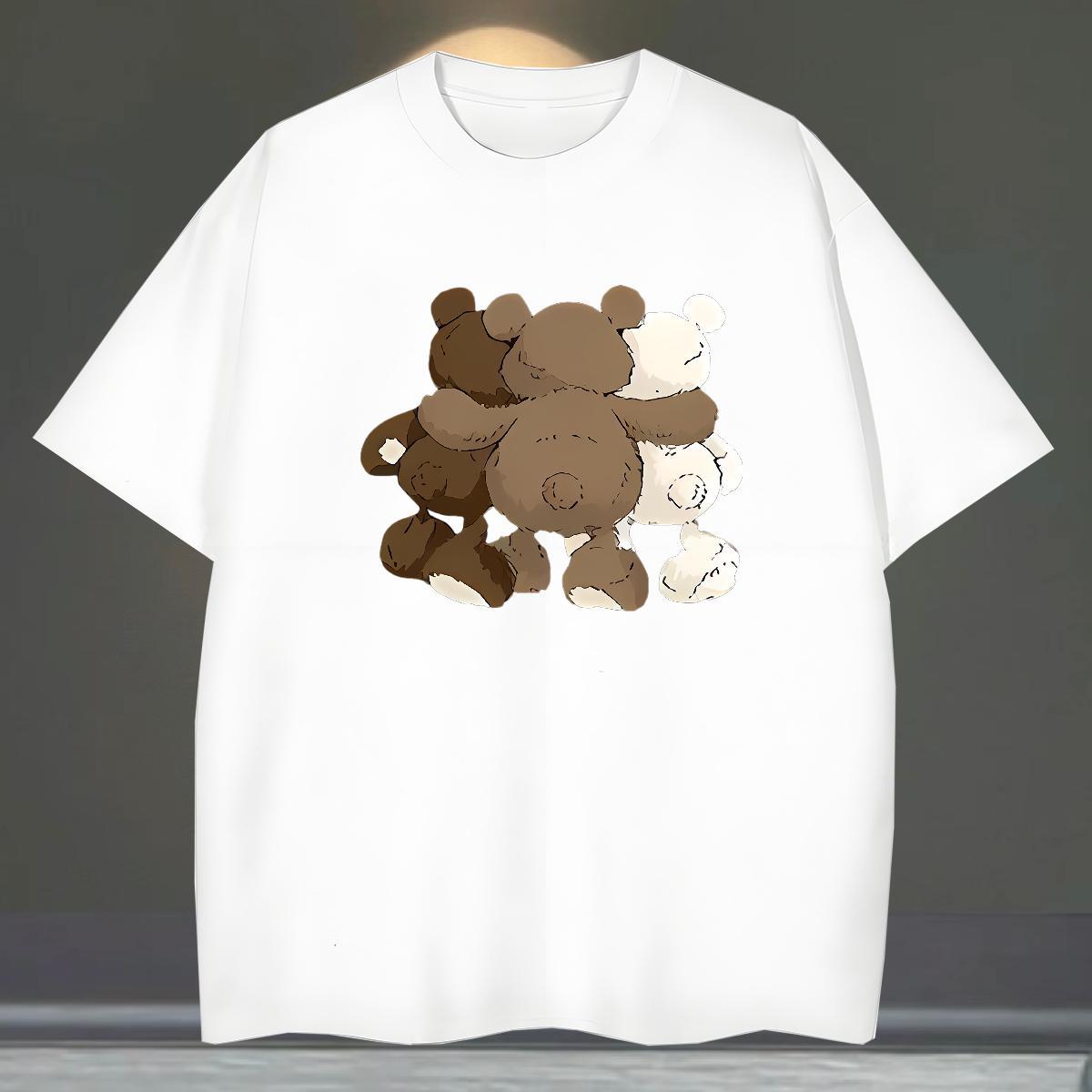 Free Shipping Tshirt for Man Woman bear Sports Casual 230g Cotton Tops Breathable Short Sleeve Soft T shirt Custom Printing