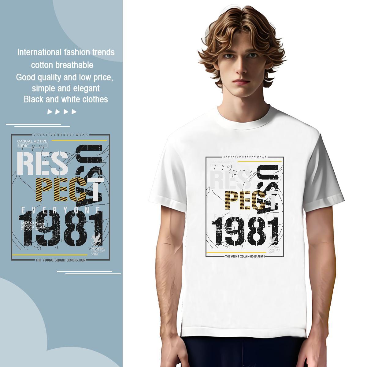 Brand number T Shirt For Man Spring Summer Mens Tshirts 230g Pure Cotton Fashion Designer O Neck Short Sleeves Custom Printed Tops Tees