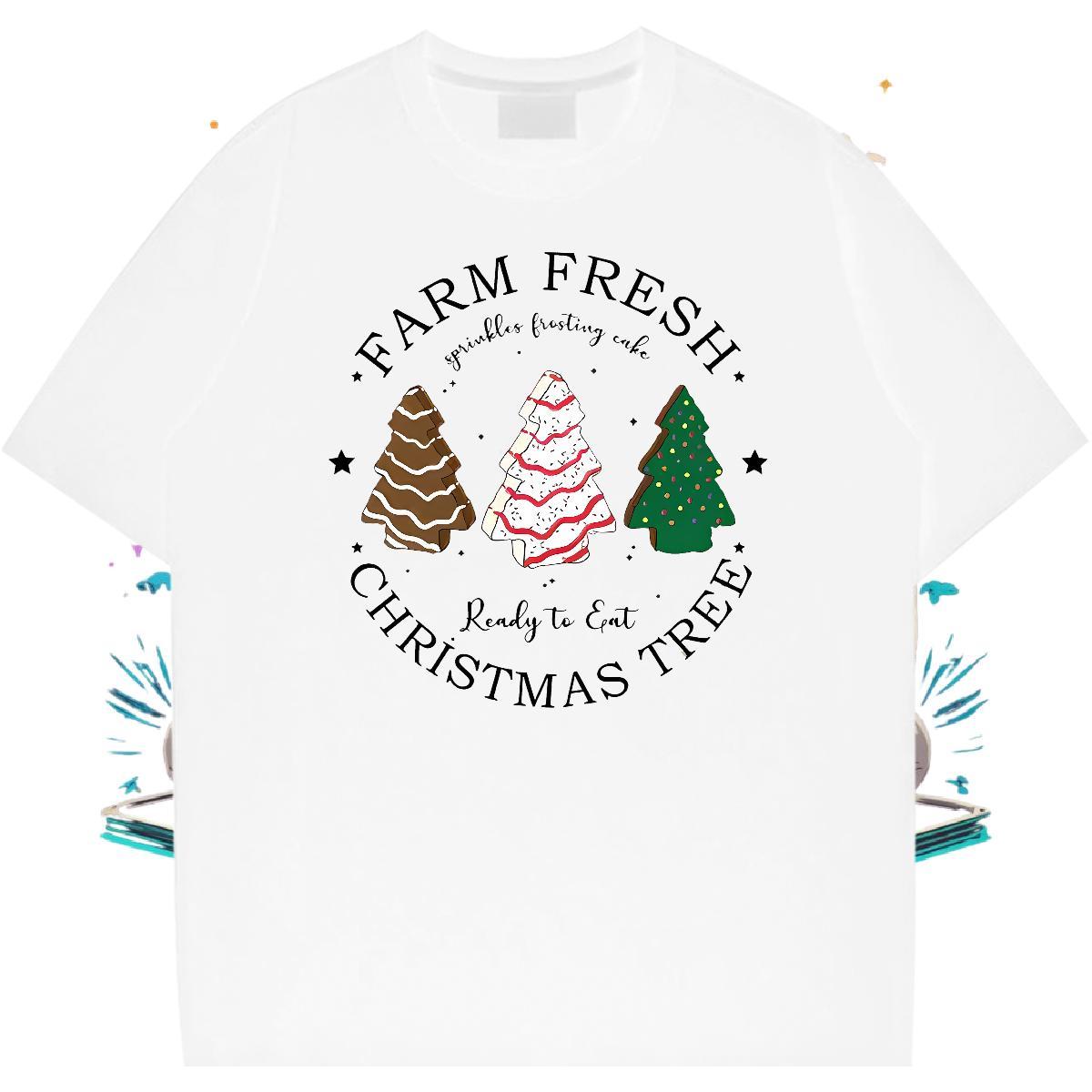 Free Shipping christmas trees Mens Tshirts 230g Pure Cotton T shirt Oversized 4XL Street wear Hip Hop Crew Neck Breathable Loose Fit Tee Shirt