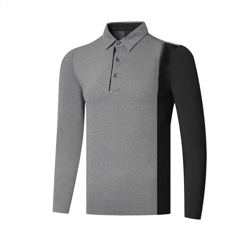 Spring Autumn Men Clothes Long Sleeve Golf T-Shirt 3 Colors Outdoor Sports Casual Polo Shirt S-XXL in Choice 240820