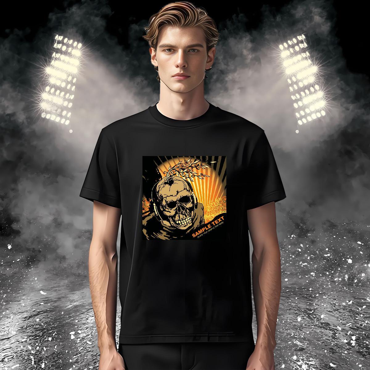 Men T Shirts 230g Pure Cotton scary Casual Crew Neck Breathable Custom Printed Men Tshirts New Wholesale Clothings
