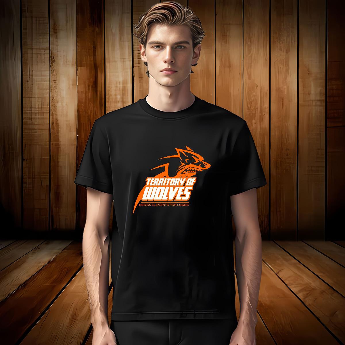Designer Men T Shirts wolf Breathable Short Sleeve Daily Outfit Black White 230g 100% Cotton Men Tops Tees 2024 New Wear