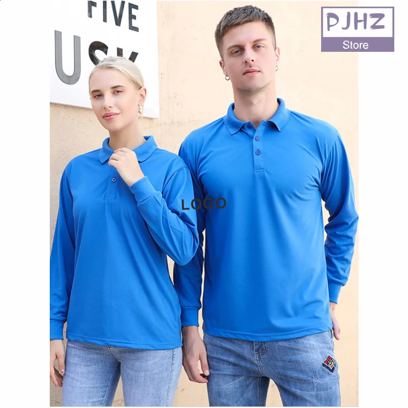 Summer Breathable Long Sleeve Polo Shirt Personal Group Custom Print Embroidery High Quality Cotton Fabric Polo Shirts Tee 240820