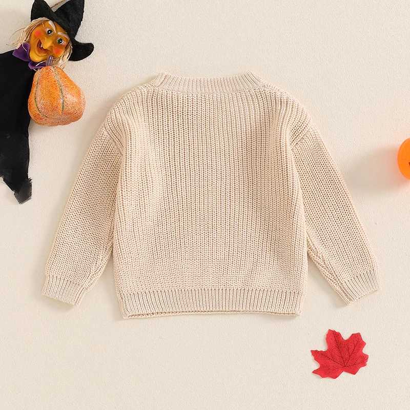 Baby boys and girls Halloween costumes baby sweaters childrens knitted sweaters newborn knitted long sleeved pumpkin embroidered tops W240820