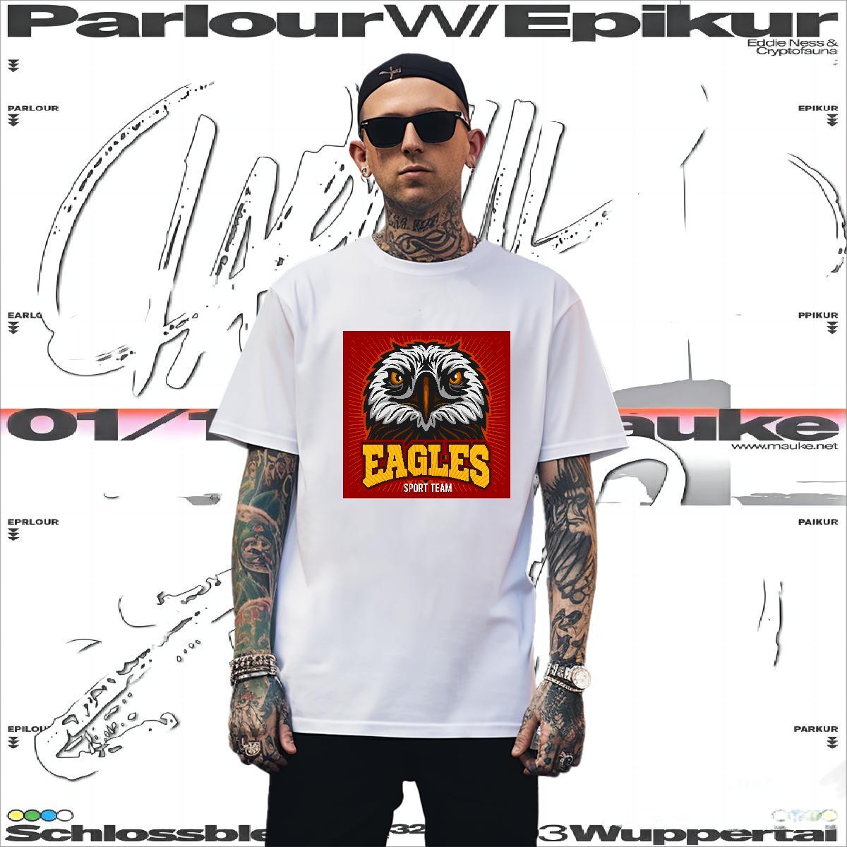 Popular eagle T-Shirts Street Mens Tshirts 230g Cotton 2024 Designer Breathable Crew Neck Asian Size Top Tees